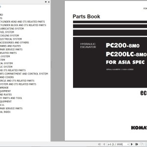 Komatsu PC200-8M0 PC200LC-8M0 Parts Book FENC0012-09