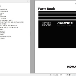 Komatsu PC240LC-11 Parts Book FENC0071-00