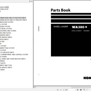 Komatsu WA380-8 Parts Book PBEW380800-00