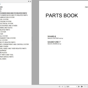 Komatsu WA480-8 Parts Book PBEW480800