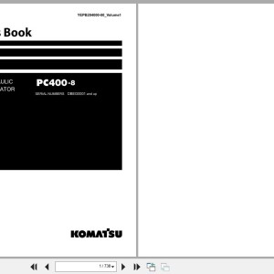 Komatsu PC400-8 Parts Book YEPB204000-00 V1 2025