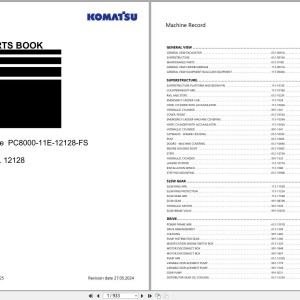 Komatsu PC8000-11E-12128-FS Parts Book 2024