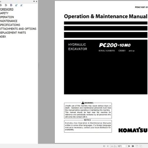 Komatsu PC200-10M0 Operation and Maintenance Manual PENC1607-01