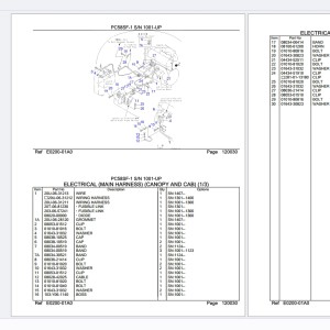Komatsu PC58SF-1 SN 1001-UP Parts Catalog
