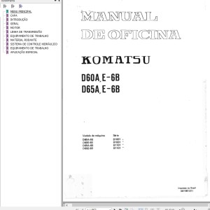 Komatsu D60AE-6B D65AE-6B Shop Manual D60,65AE.6B-BP2
