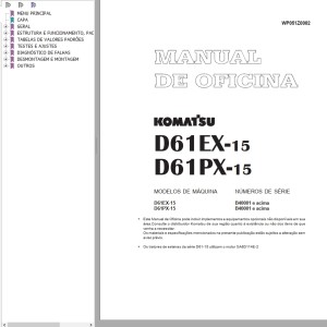 Komatsu D61EX-15 D61PX-15 Shop Manual WP051Z0002