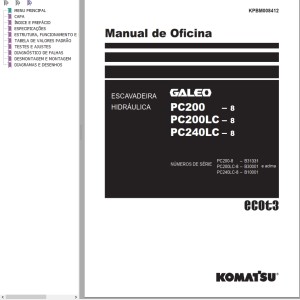 Komatsu PC200-8 PC200LC-8 PC240LC-8 Shop Manual KPBM008412