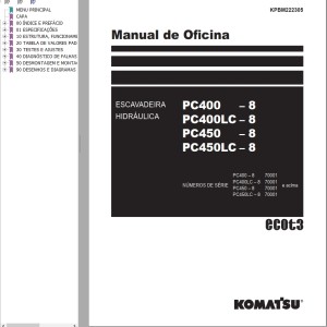 Komatsu PC400-8 PC400LC-8 PC450-8 PC450LC-8 Shop Manual KPBM222305