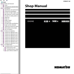Komatsu 82E-6 98E-6 Series Shop Manual SEN04211-04