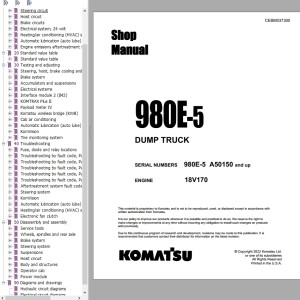 Komatsu 930E-5 Shop Manual CEBM037300