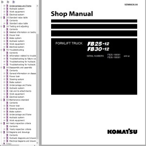 Komatsu FB25-12 FB30-12 Shop Manual SEN06636-04