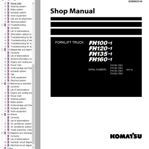 Komatsu FH100-1 FH120-1 FH135-1 FH160-1 Shop Manual SEN06839-04