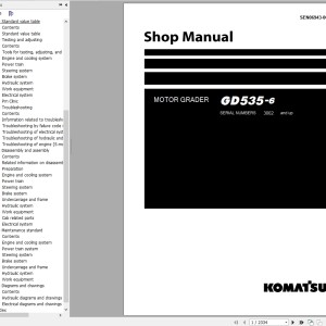 Komatsu GD535-6 Shop Manual SEN06943-00