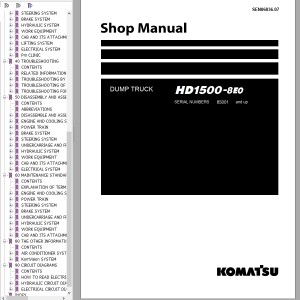 Komatsu HD1500-8E0 Shop Manual SEN06836-07