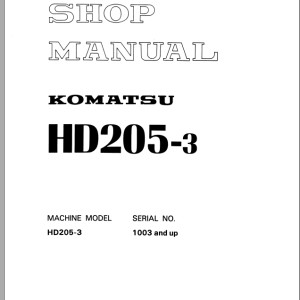 Komatsu HD205-3 Shop Manual SEBM05670302