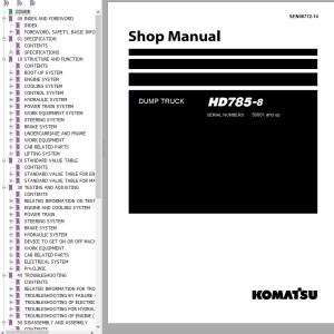 Komatsu HD785-8 Shop Manual SEN06772-14