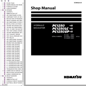 Komatsu PC1250-11 PC1250LC-11 PC1250SP-11 Shop Manual SEN06624-09