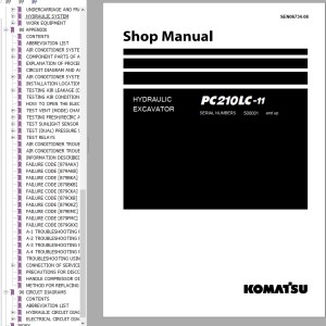 Komatsu PC210LC-11 Shop Manual SEN06734-08