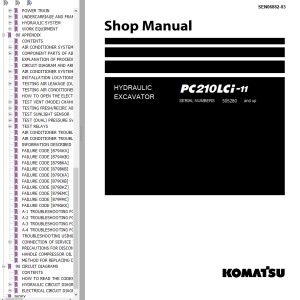 Komatsu PC210LCi-11 Shop Manual SEN06882-03
