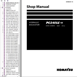 Komatsu PC240LC-11 Shop Manual SEN06501-16