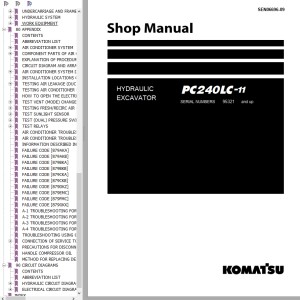 Komatsu PC240LC-11 Shop Manual SEN06696-09