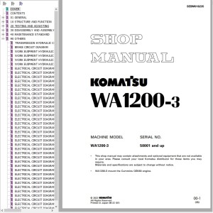 Komatsu WA1200-3 Shop Manual SEBM018235