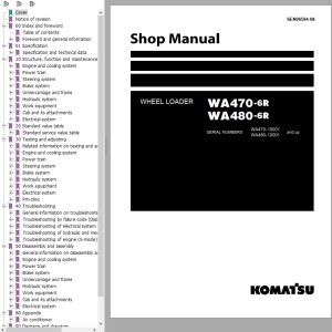 Komatsu WA470-6R WA480-6R Shop Manual SEN06594-08