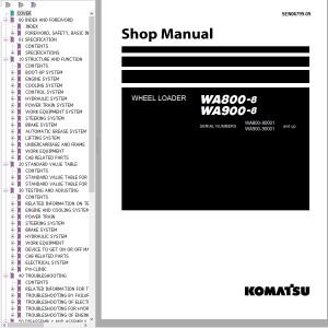 Komatsu WA800-8 WA900-8 Shop Manual SEN06799-09