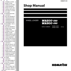 Komatsu WA800-8E0 WA900-8E0 Shop Manual SEN06751-09