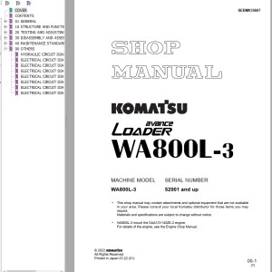 Komatsu WA800L-3 Shop Manual SEBM035607