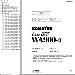 Komatsu WA900-3 Shop Manual SEBM013521