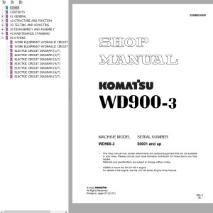 Komatsu WD900-3 Shop Manual SEBM036908