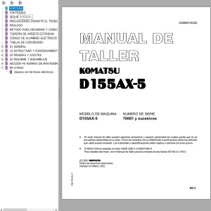 Komatsu D155AX-5 Shop Manual GSBM016205