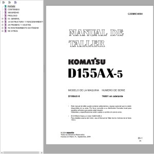 Komatsu D155AX-5 Shop Manual GSBM034804