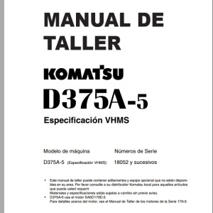 Komatsu D375A-5 Shop Manual GSBM036103