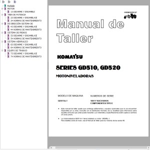 Komatsu GD510 GD520 Shop Manual GSBMG5250107