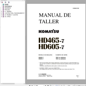 Komatsu HD465-7 HD605-7 Shop Manual GSBM027607