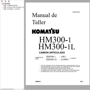 Komatsu HM300-1 HM300-1L Shop Manual GSBM024809