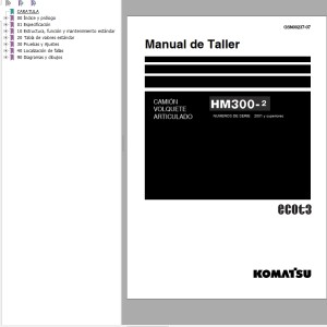 Komatsu HM300-2 Shop Manual GSN00237-07