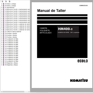 Komatsu HM400-2 Shop Manual GSN00239-09