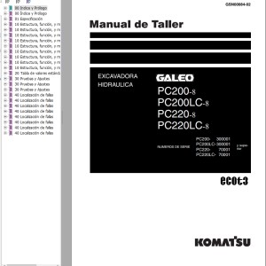 Komatsu PC200-8 PC200LC-8 PC220-8 PC220LC-8 Shop Manual GSN00084-02