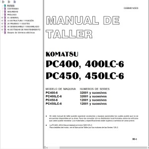 Komatsu PC400 PC400LC-6 PC450 PC450LC-6 Shop Manual GSBM014503