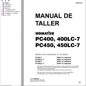 Komatsu PC400 PC400LC-7 PC450 PC450LC-7 Shop Manual GSBM033005