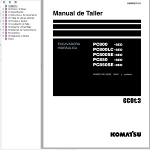 Komatsu PC800-8E0 PC850SE-8E0 Shop Manual GSN05276-03