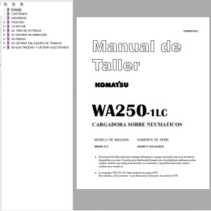 Komatsu WA250-1LC Shop Manual GSBMW18020