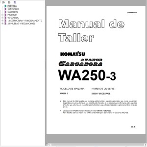 Komatsu WA250-3 Shop Manual GSBM005905