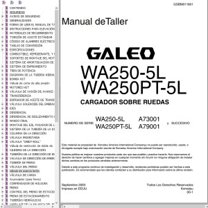Komatsu WA250-5L WA250PT-5L Shop Manual GSBM011601