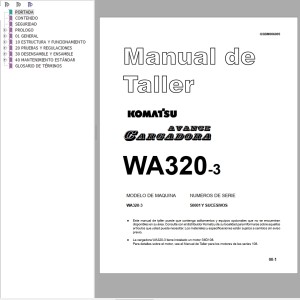Komatsu WA320-3 Shop Manual GSBM006005