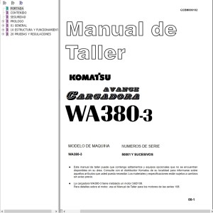 Komatsu WA380-3 Shop Manual GSBM006102