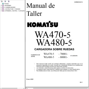 Komatsu WA470-5 WA480-5 Shop Manual GSBM024410